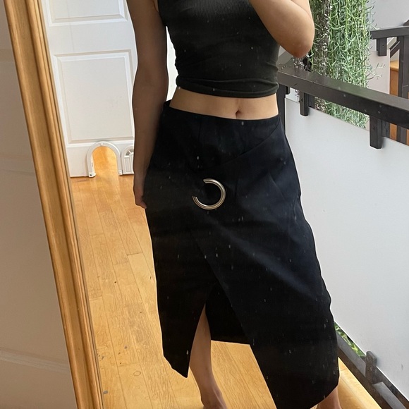 C/MEO Collective Dresses & Skirts - C/MEO Collective Black Pencil Skirt with Silver Crescent Detail